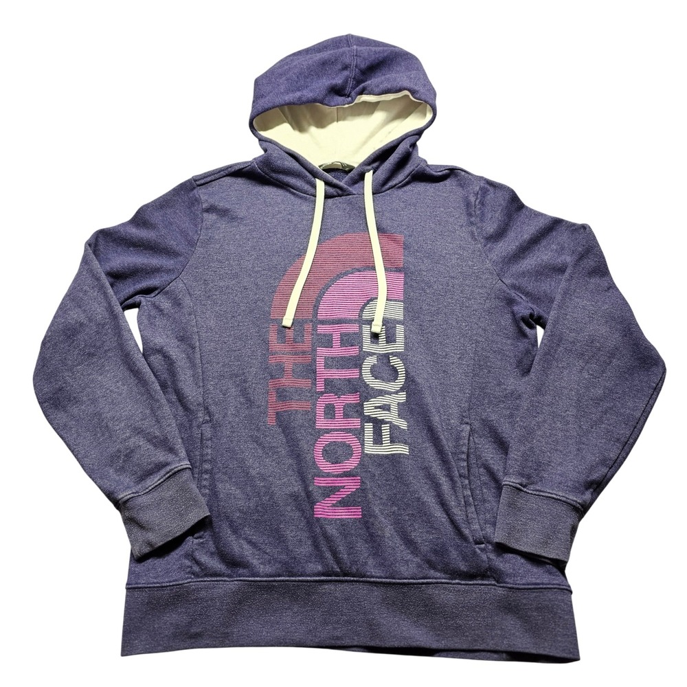 The North Face Womens‎ Purple Heathered Graphic Logo Pullover Hoodie Large L